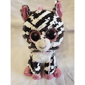  Shimmeez Simiflitter zebra plüssfigura, 18 cm – használt, jó állapotban (OP1)