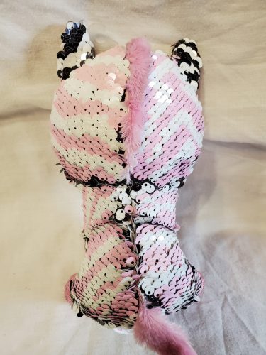 Shimmeez Simiflitter zebra plüssfigura, 18 cm – használt, jó állapotban (OP1)