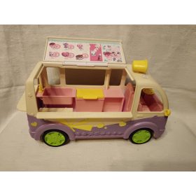   Shopkins Food Truck jármű 4 figurával – használt, jó állapotban, 25×14 cm (G3)