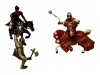 Középkori katonai figuraszett (a vörös lovas Papo)  - jó állapotú (F1)