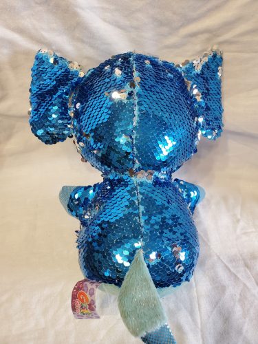 Shimmeez Simiflitter elefánt plüssfigura, 22 cm – használt, jó állapotban (OP1)