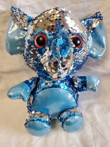 Shimmeez Simiflitter elefánt plüssfigura, 22 cm – használt, jó állapotban (OP1)