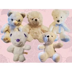   Nyugodt esték plüsscsomag – macikkal – 5 db plüss mackó - használt, újszerű állapotban (23–42 cm) (D4)