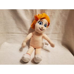   Plüss lányfigura – narancssárga fonalhajjal, 26 cm – öltöztethető, újszerű állapotban (B2)