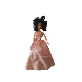   Hercegnős divatbaba rózsaszín ruhában – használt, jó állapotú (30 cm) (A2)