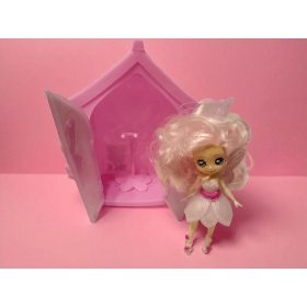   Pixie Flitzies tündér baba házikóban, 12 - 18 cm – használt, újszerű állapotban (B2)