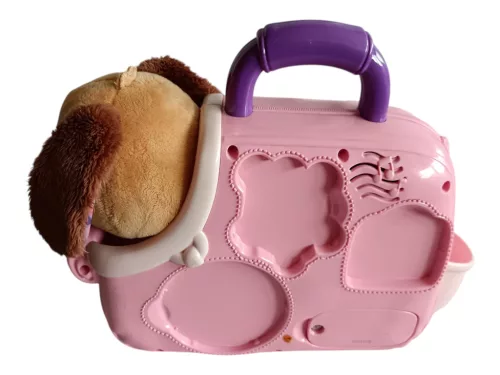 VTech Cutie Paws Puppy Carrier interaktív kutyahordozó plüssel kiegészítők nélkül, 26 cm – jó állapotú (C2)