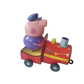   Peppa malac mozdony Nagypapa malaccal – használt, jó állapotban, 13 cm (A2)