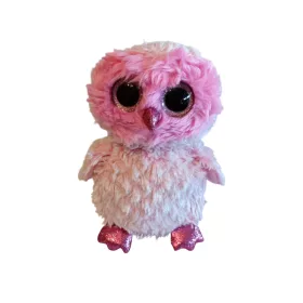   Ty rózsaszín bagoly plüssfigura 24 cm - jó állapotú (G3)