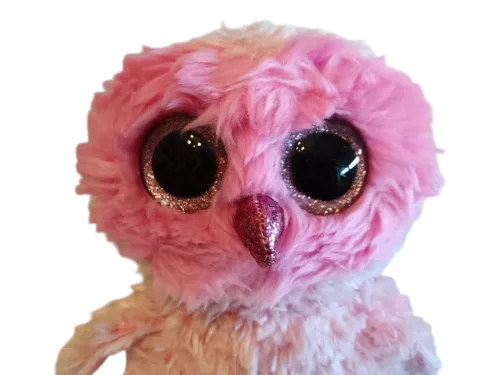 Ty rózsaszín bagoly plüssfigura 24 cm - jó állapotú (G3)
