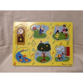   Melissa & Doug zenélő angol nyelvű kirakó – használt, újszerű állapotban (G3)