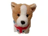 Corgi kutya plüssfigura brit zászlós kendővel 25 cm – használt, újszerű állapotú (E5)