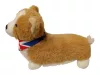 Corgi kutya plüssfigura brit zászlós kendővel 25 cm – használt, újszerű állapotú (E5)
