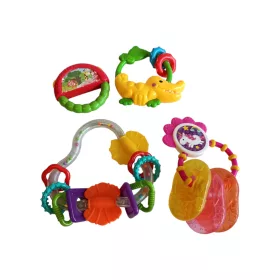   Bright Starts és Fisher-Price prémium bébi rágóka és csörgő csomag - jó állapotú (A5)