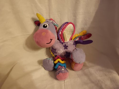 Szamár bébijáték Playgro, 26 cm – használt, jó állapotban (G4)