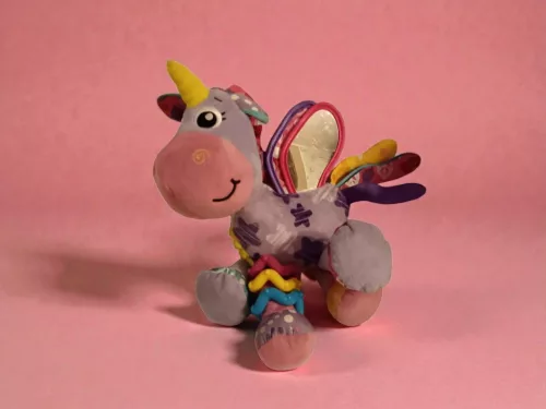 Playgro Activity Friend Stella unikornis, 26 cm – használt, jó állapotban (G4)