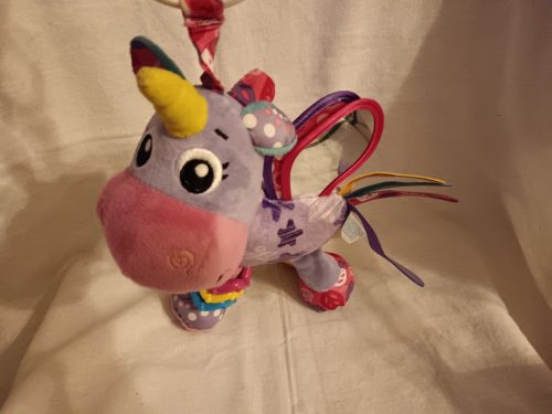 Szamár bébijáték Playgro, 26 cm – használt, jó állapotban (G4)