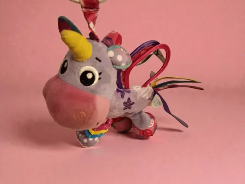 Playgro Activity Friend Stella unikornis, 26 cm – használt, jó állapotban (G4)