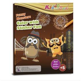   ÚJ Mókás szörnyek foglalkoztató füzet glitteres matricákkal Kiddo Books