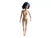 Modern Barbie baba kék sávos bubifrizurával ruha nélkül 29 cm - újszerű (E2) 