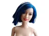 Modern Barbie baba kék sávos bubifrizurával ruha nélkül 29 cm - újszerű (E2) 