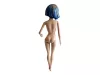 Modern Barbie baba kék sávos bubifrizurával ruha nélkül 29 cm - újszerű (E2) 