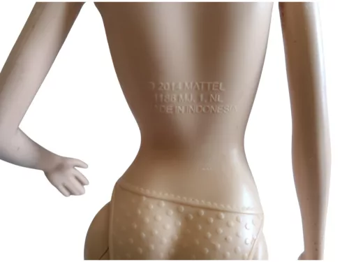 Modern Barbie baba kék sávos bubifrizurával ruha nélkül 29 cm - újszerű (E2) 