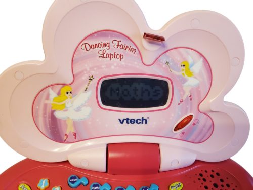 VTech Dancing Fairies Laptop – angol nyelvű, oktató játék laptop, használt, karcos, működő (25 cm) (D3)