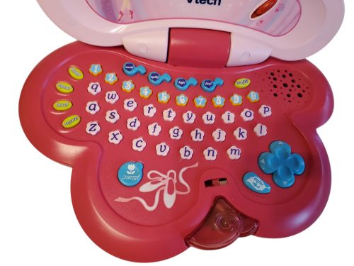 VTech Dancing Fairies Laptop – angol nyelvű, oktató játék laptop, használt, karcos, működő (25 cm) (D3)