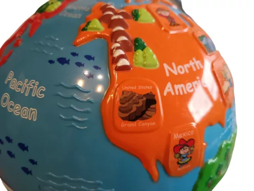 VTech Fly & Learn Globe – Interaktív angol nyelvű beszélő földgömb, 30 cm - jó állapotú (C6)