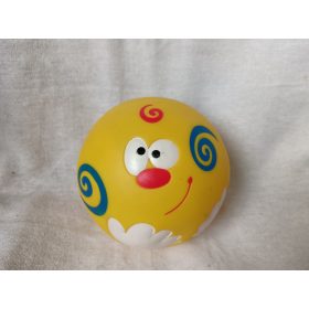   Vidám arcú sárga labda – használt állapotú, 11 cm (G1)