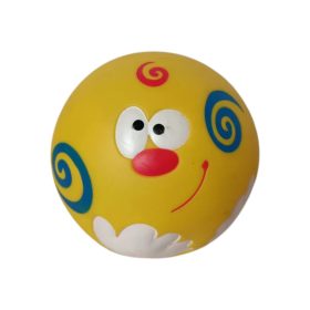 Vidám arcú sárga labda, 11 cm – használt (G2)