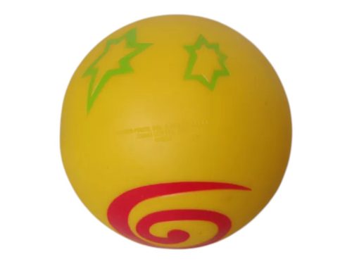 Vidám arcú sárga labda, 11 cm – használt (G2)