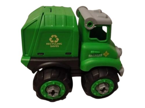 Zöld szemetes autó, 16 cm – újszerű (C5)