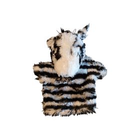 Zebra báb plüssfigura – 20 cm, jó állapotú (B1)