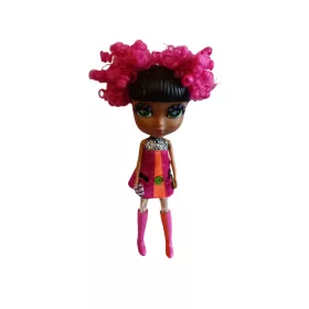   Jada Toys Cutie Pops Swirly Brights Magenta baba pink göndör hajjal, 26 cm – jó állapotú (D3)