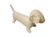Fehér vászon tacskó kutya figura / szobadekoráció, 30 cm – jó állapotú (B7)