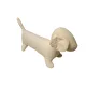 Fehér vászon tacskó kutya figura / szobadekoráció, 30 cm – jó állapotú (B7)