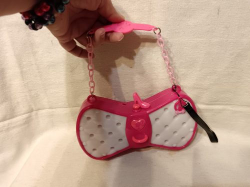 Barbie világító táska – használt, jó állapotban, 20 cm (G3)