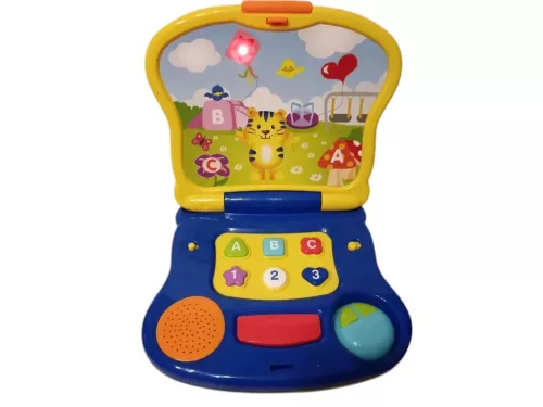 Angol nyelvű zenélő tanulólaptop gyerekeknek – 22×19 cm – használt állapot (G4)