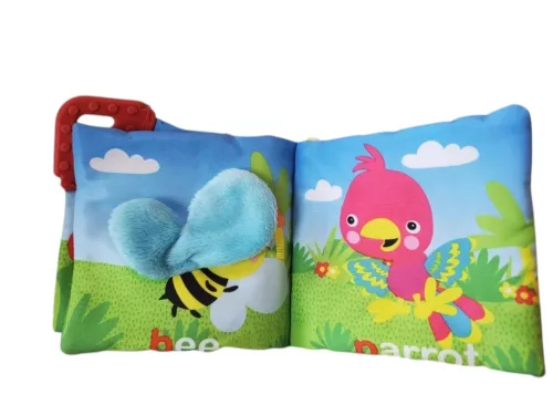 Lorelli Vadállatok textil baba könyvecske, 13 × 13 cm – újszerű (A3)