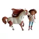 DreamWorks Spirit Boomerang ló (20 cm) és Pru baba (19 cm) játékszett – használt, jó állapotú (D6)
