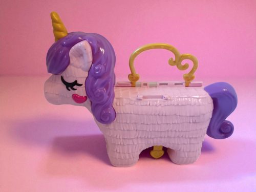Polly Pocket unikornis kastély játékszett, 30×25 cm – használt, újszerű állapotban (G2) 