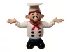 Retró billegő szakács figura, konyhai dekorációnak vagy hiányos társasjáték pótlásához, 22 cm - jó állapotú (E2) 