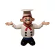 Retró billegő szakács figura, konyhai dekorációnak vagy hiányos társasjáték pótlásához, 22 cm - jó állapotú (E2) 