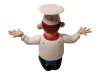 Retró billegő szakács figura, konyhai dekorációnak vagy hiányos társasjáték pótlásához, 22 cm - jó állapotú (E2) 