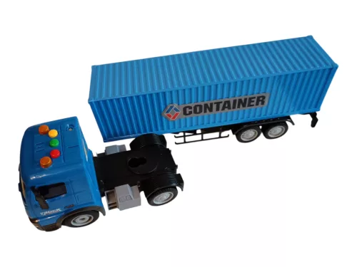 Super Wheelz Lights & Sounds Container Truck – Zenélő-világító kamion, 38 cm - jó állapotú (D3)