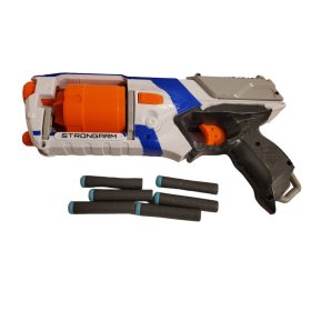   Nerf Strongarm szivacslövő 6 lövedékkel – jó állapotú (30 cm) (A3)
