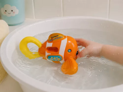 VTech zenélő fürdethető halacska, 18 cm – használt állapotban (A6)