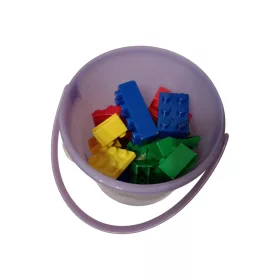   Vegyes építőkocka szett vödörben (15 darabos) - használt (G8)